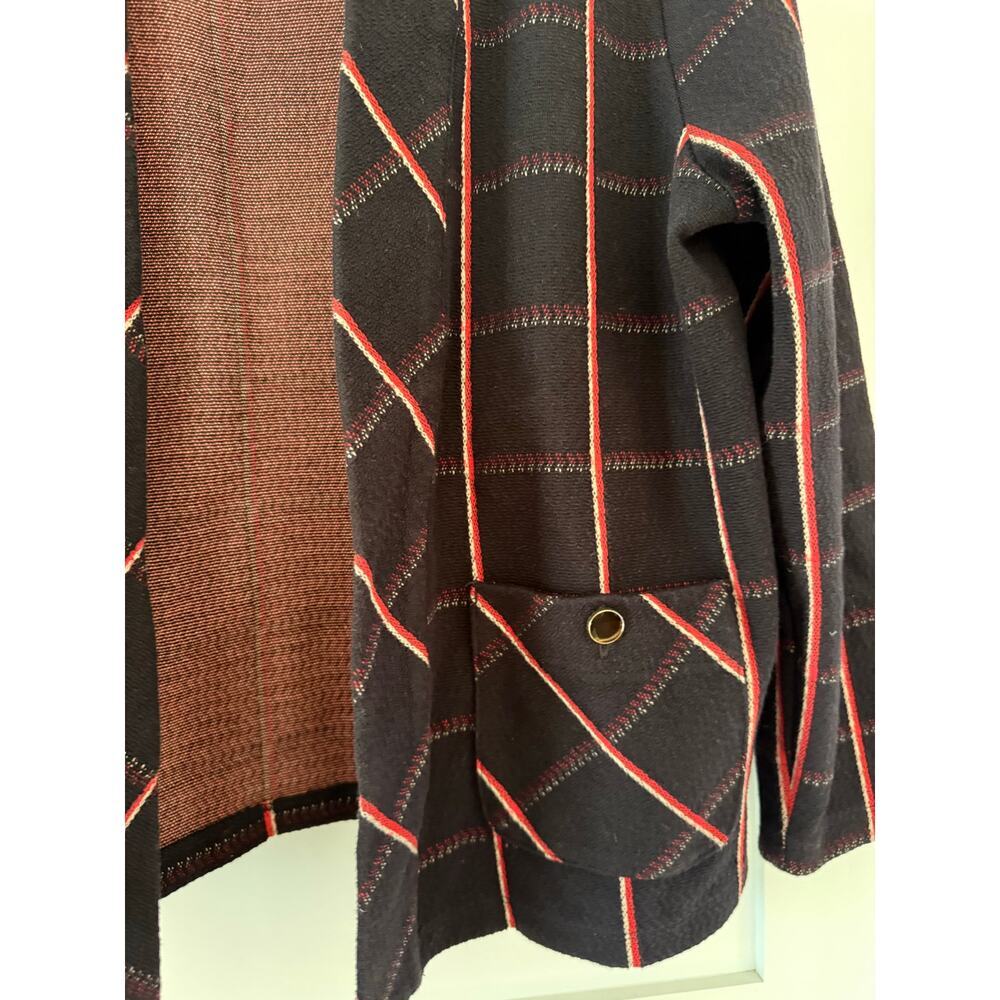 Ann Taylor Black & Red Windowpane Knit Blazer – Size M - Picture 3 of 6